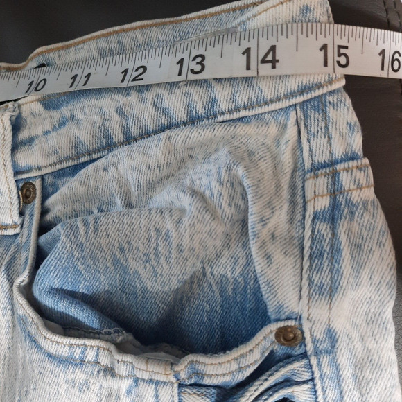 Vtg 90s Y2K Acid Wash Side Laced Jean Size 13 Daily Jeans High Rise Blue Skinny - Picture 14 of 16